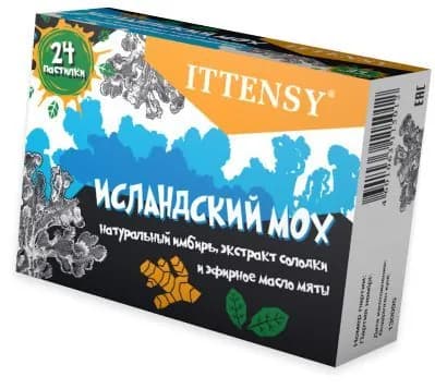 Иттенси, Исландский мох, пастилки 2,5 г, 24 шт.