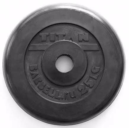 Диск блин обрезиненный TITAN Barbell 25 кг d51 для штанги и гантелей
