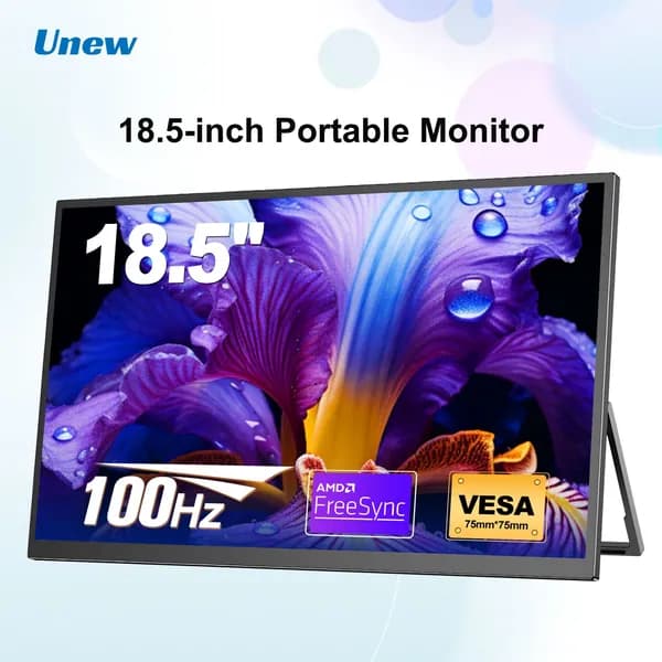 UNEW 17" Монитор Портативный монитор 18,5 дюйма 1920*1080 100 Гц (CX185-JH18), IPS, 1920x1080 Full HD, 100 Гц, черный матовый