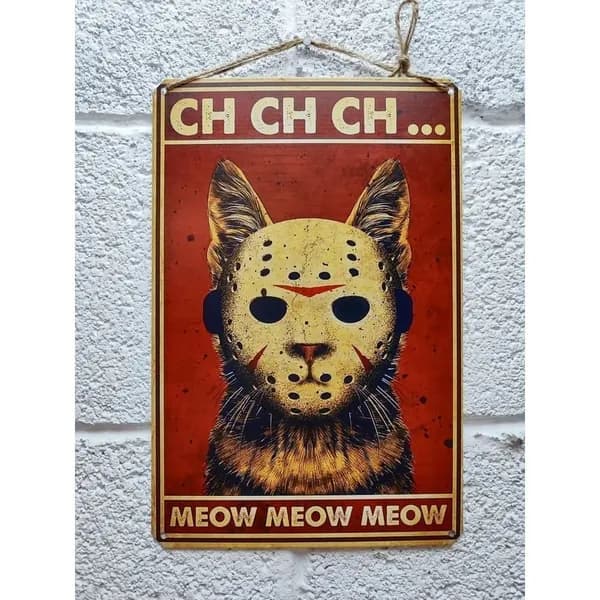 коты, постер на стену, табличка металлическая