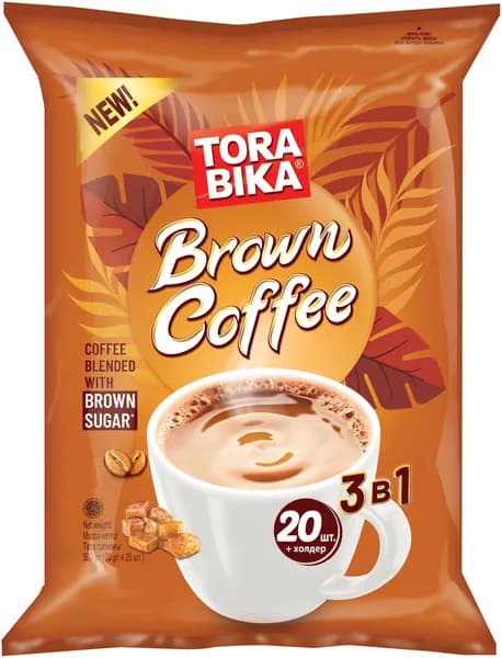 Torabika Кофейный напиток 3в1 Brown Coffee 20пак.*25г, 1 уп