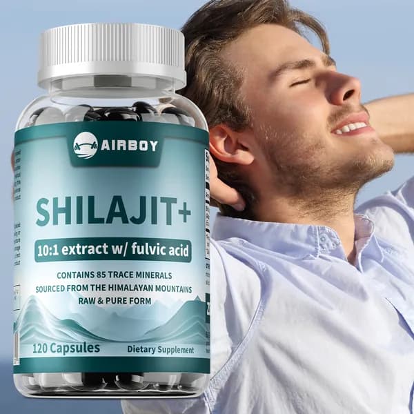 Капсулы Airboy Shilajit+ (120 шт.) поддерживают уровень энергии, иммунитет и когнитивные функции.