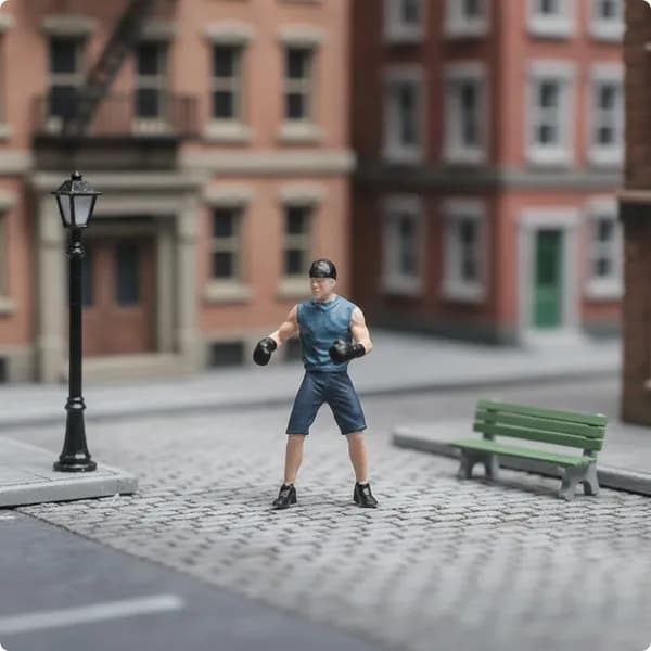 Миниатюрная фигурка боксера из смолы, 2.8 см Boxing Boy-синий