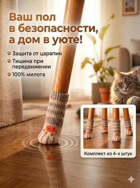 Носки для ножек стула, диаметр 18-30 мм, накладка-протекторы для мебели 4 шт.
