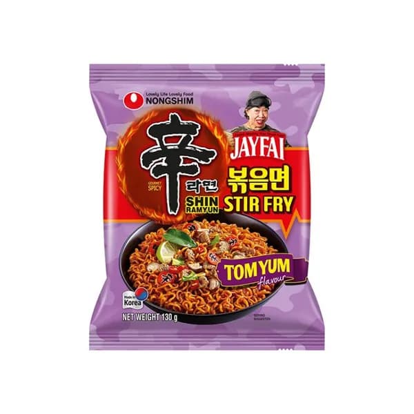 Шин Рамен Стир-Фрай Лапша быстрого приготовления со вкусом Том Ям, 130 г.