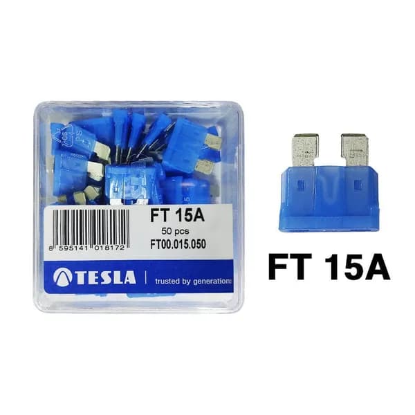 Предохранители FT 15А (флажковый)(10 шт)  Тесла