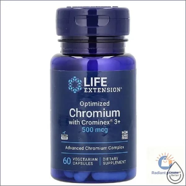 Оптимизированный хром с Crominex 3+, 500 мкг, 60 вегетарианских капсул