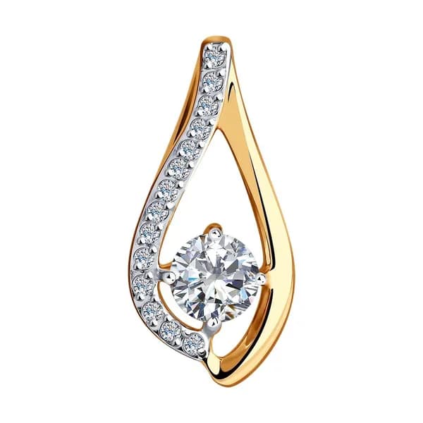 Diamant, Подвеска (кулон) из золота с фианитами, 51-130-00792-1, декоративные, украшение из красного золота 585 пробы