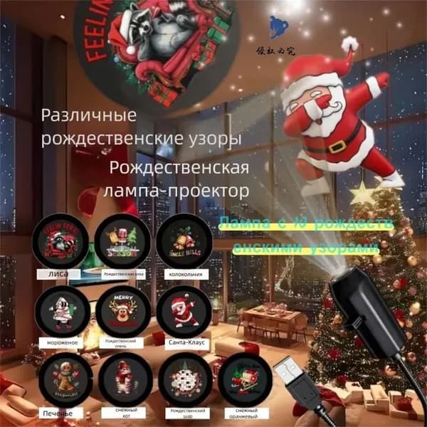 "Светильник-проектор Звездное небо и Луна LED ночник с логотипом, 3D эффект для спальни, детской, романтического интерьера"