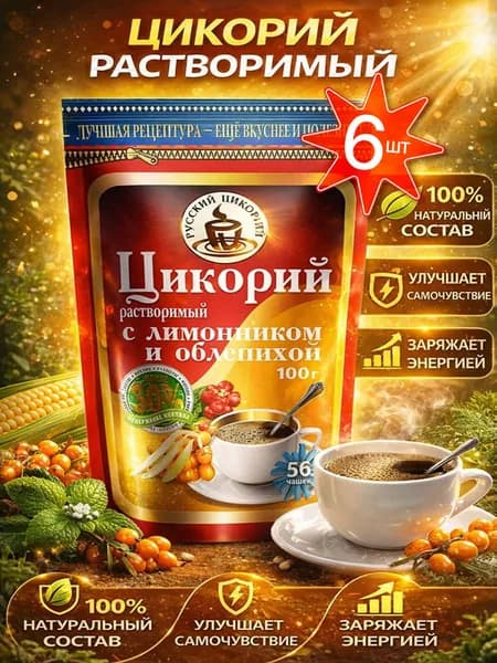 Цикорий с лимонником и облепихой 6шт по 100гр Русский цикорий
