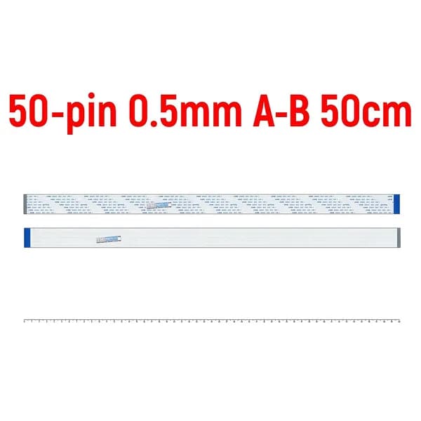 FFC Шлейф 50-pin Шаг 0.5mm Длина 50cm Обратный A-B AWM 20624 80C 60V VW-1