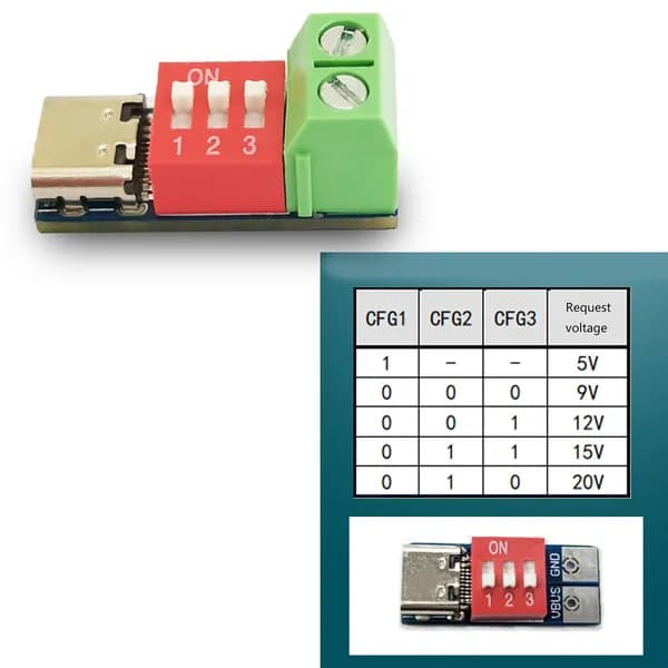 PDSink PD тестер 5-20V USB TypeC с регулировкой