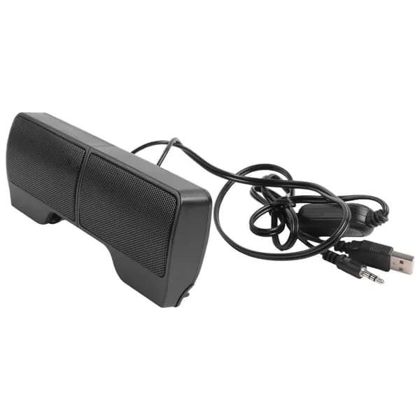 Мини-портативная USB стерео колонка с клипсой для ноутбука, MP3-плеера и телефона / с регулятором громкости
