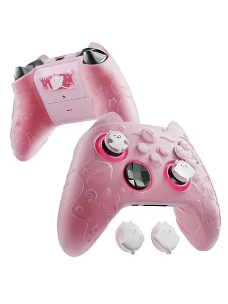 PlayVital силиконовый чехол для геймпада Xbox Series X/S Ocean Whisper, полупрозрачный, полная защита, персиково-розовый