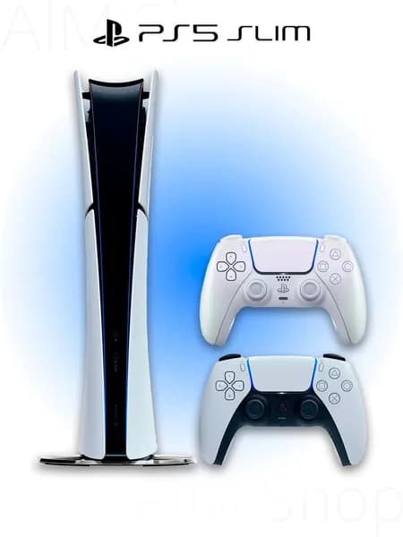 Игровая приставка Sony PlayStation 5 Slim Digital (БЕЗ ДИСКОВОДА) + 2 геймпад (жемчужный, Chroma Pearl)