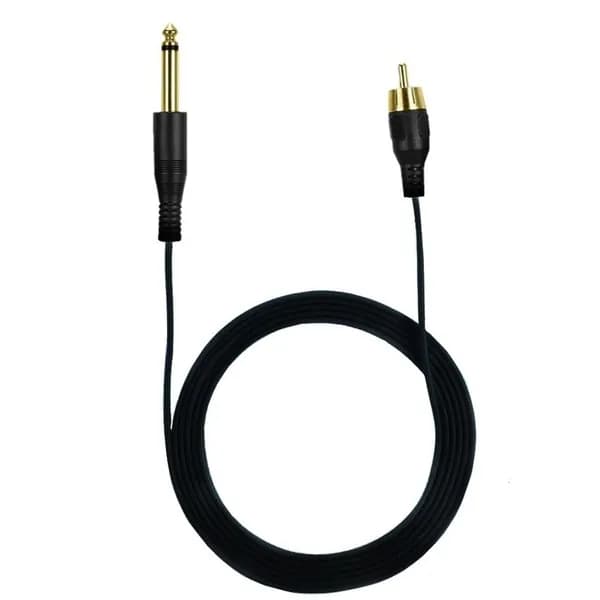 Мягкий ТПЭ кабель для тату-машинки 6,35 мм RCA, 1,8 м, Черный