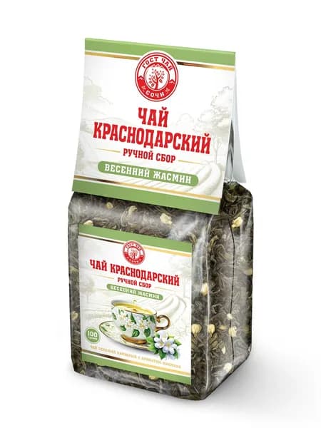 Краснодарский чай Ручной сбор 100г зеленый Весенний Жасмин