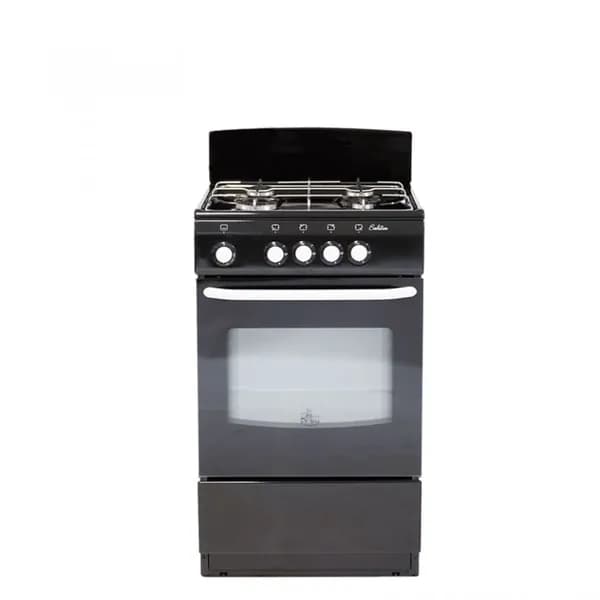 de luxe 5040.38г черный Плита газовая 5040.38Г (Щ) черный, конфорок 4 шт, духовка 43 л, 50 см x 85 см x 50 см