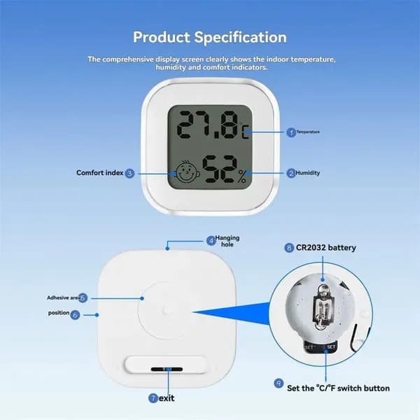 Smart Tuya Zigbee Датчик Температуры И Влажности С Отчетностью О Приложениях ЖК -Экране