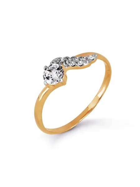 Кольцо женское серебряное 925 пробы с фианитами, KARATOV