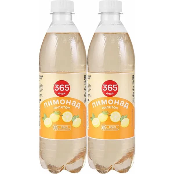 Газированный напиток 365 дней лимонад 500 мл, набор: 2 штуки