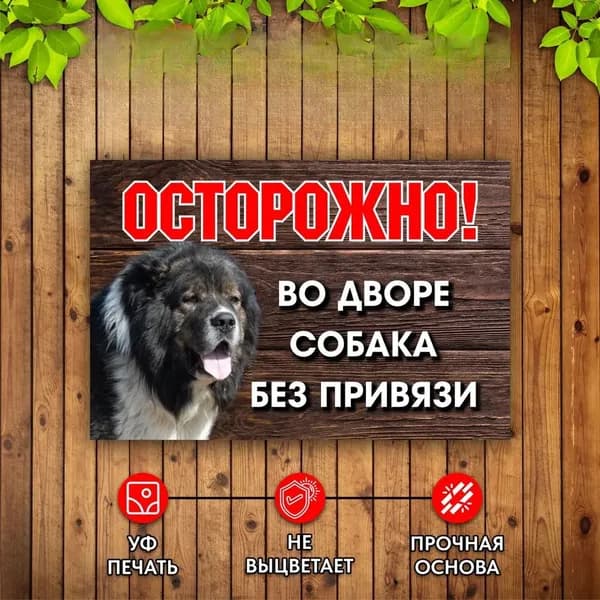 Табличка Осторожно Во дворе собака без привязи