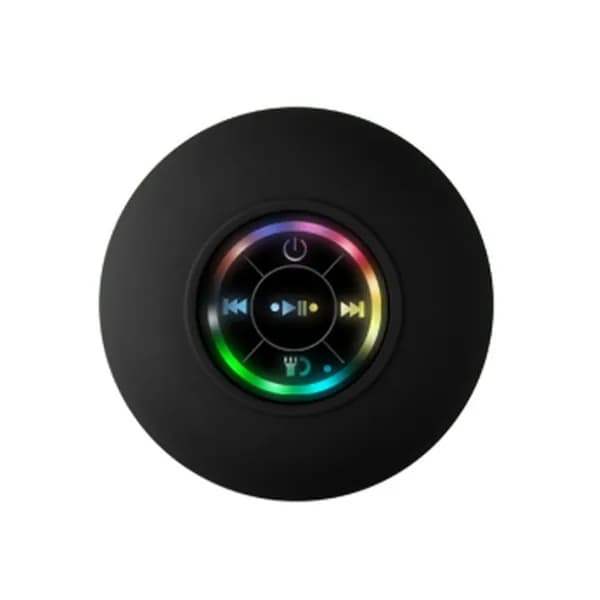 Мини Bluetooth-динамик для душа с водонепроницаемым корпусом, присоской и RGB-подсветкой, чёрный