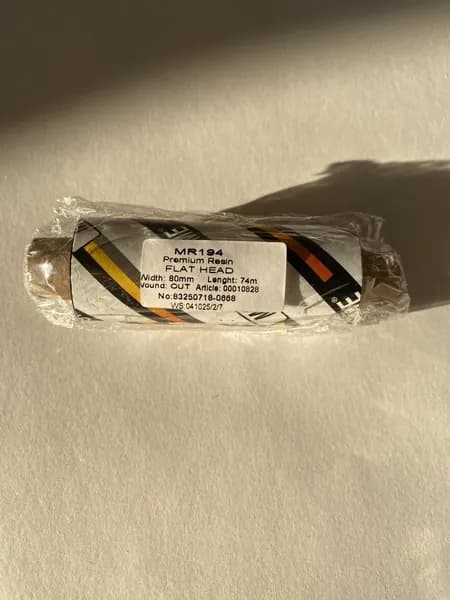 Риббон 80мм на 74м Черный RESIN MR194 Смола, вт.0,5"/110мм, OUT, 1 рулон