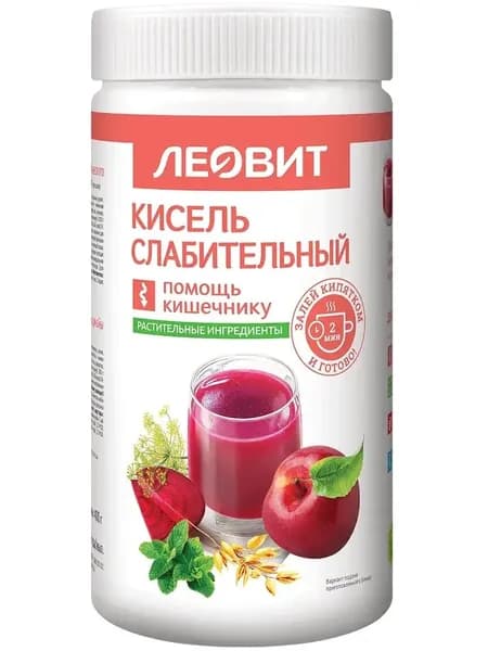 Кисель Слабительный Леовит овсяный натуральный напиток быстрого приготовления растворимый Банка 400 гр постный продукт