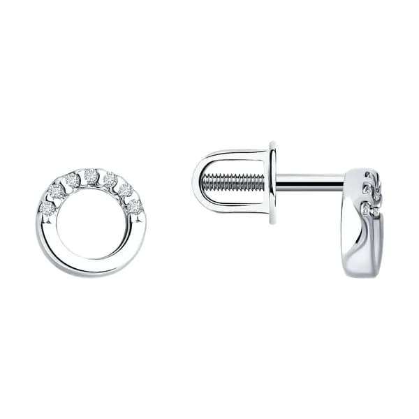 Серебряные серьги DIAMANT-ONLINE с бриллиантом 925 пробы