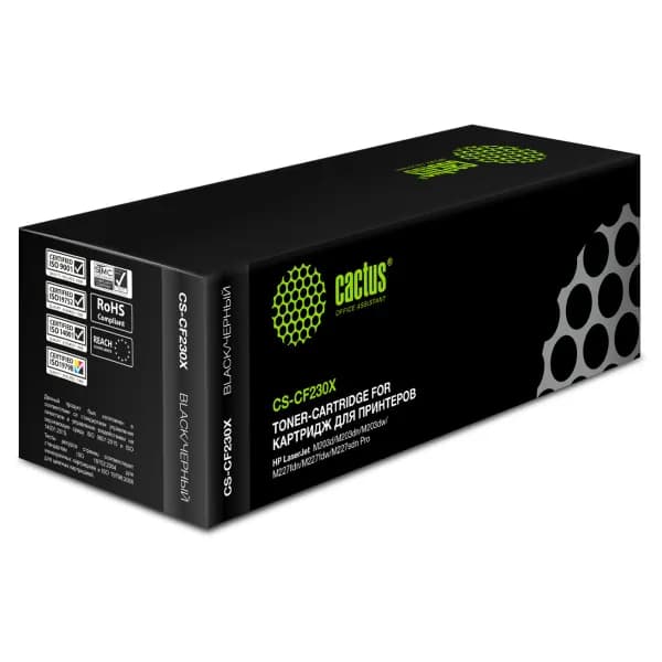 Картридж Cactus CS-CF230X CF230X черный, для HP LJ 203/227, ресурс до 3500 страниц