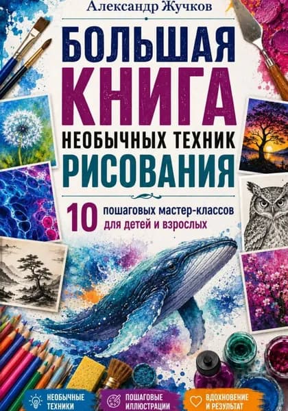 Большая книга необычных техник рисования. 10 пошаговых мастер-классов для детей и взрослых | Жучков Александр | Электронная книга