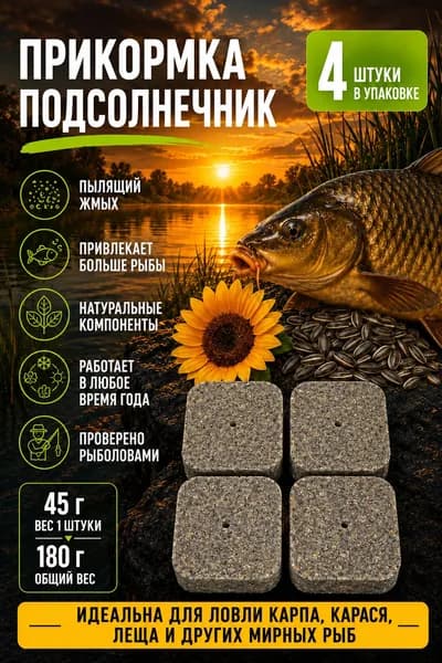 Брикеты "Подсолнечник" 4шт по 45гр