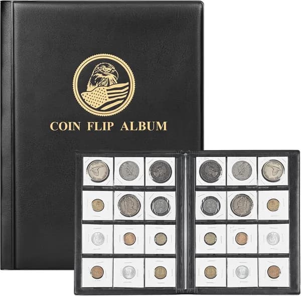 Альбом для хранения монет MUDOR Coin Flips 2x2, 120 карманов, картонная книга . Принадлежности коллекционирования коллекционеров