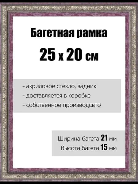 Рамка багетная для картин со стеклом 25 x 20 см, РБ-095