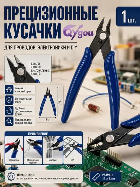 Кусачки бокорезы профессиональные, точная обрезка проволоки, нержавеющая сталь, инструмент для электроники