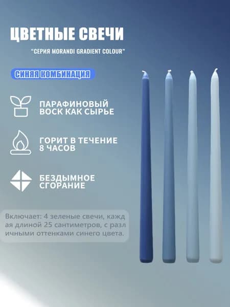Свеча 25 см х 2.5 см 4 шт