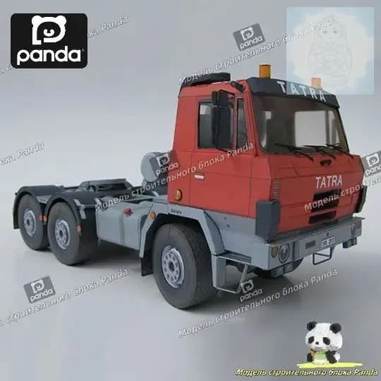 1:32, тоже буксирующий тяжелый грузовик T815 6x6 NTH, бумажная модель автомобиля