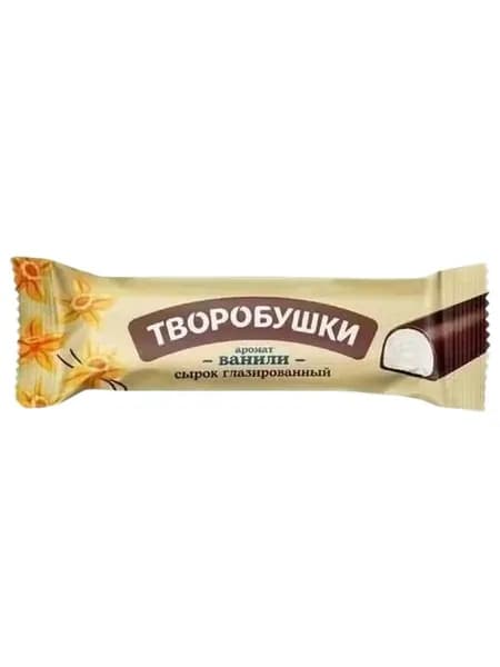 Сырок творожный Творобушки с ароматом ванили глазированный в темной глазури 20% БЗМЖ 40 г