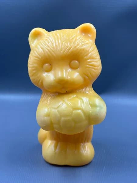 Игрушка Котенок с Мячом Пластмасса СССР Высота 16 см Красивая! Винтаж!