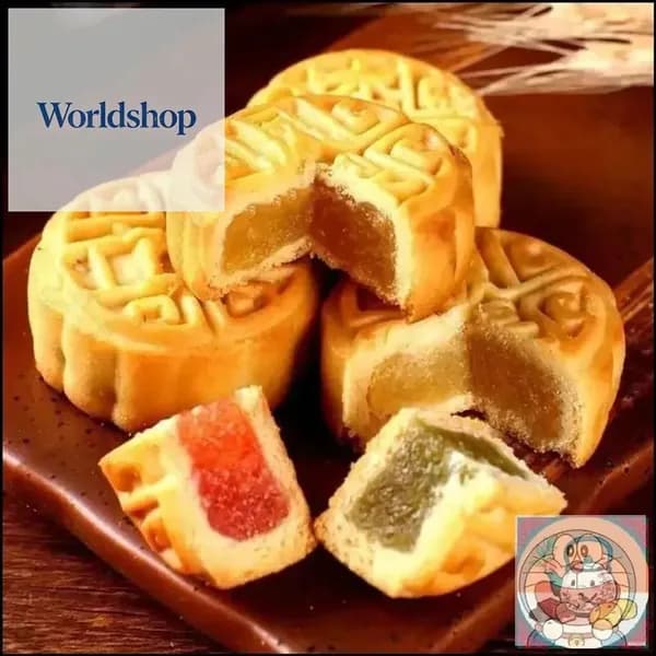 8шт. Маленькие Фруктовые Пироги "Юэбин" с Разными Вкусами (Ананас, Клубника, Хамимэло)