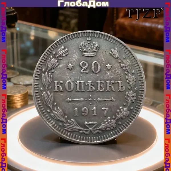 Это последняя 20-копейная монета, выпущенная Российской империей в 1917 году./ Подарки для мужчин, коллекциониру