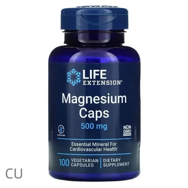 Магний 100 кап. 500 мг. Life Extension Magnesium Caps/ Лайф Экстеншн Магний 100 вег. капсул