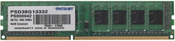 Patriot Memory Оперативная память Signature DDR3, 1333 МГц, 1 x 8 ГБ (PSD38G13332)