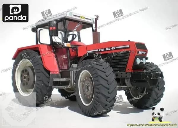 Чешский трактор Zetor 162 45, 1:32, сельскохозяйственная техника, модель из бумаги ручной работы