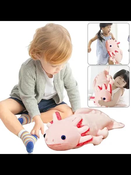 Мягкая подушка-распашонка 45см Axolotl для детей (Розовая)