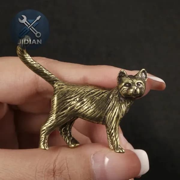 Винтажная статуэтка котенка из латуни