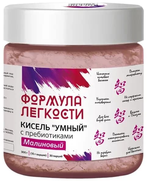 Кисель с пребиотиками Формула легкости малиновый Оргтиум Плюс п/б, 300 г