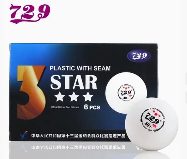 Мяч (6шт) 729 40+ 3*** regular ( синяя коробка) для настольного тенниса