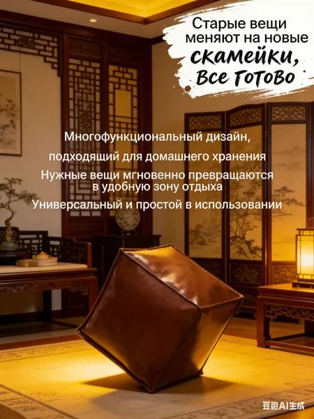 Пуф, Винилискожа, 40х40х40 см
